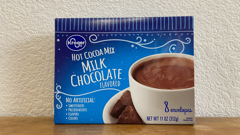 box of Kroger hot cocoa mix