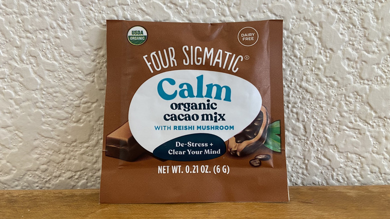 single sachet of Four Sigmatic hot cacao mix