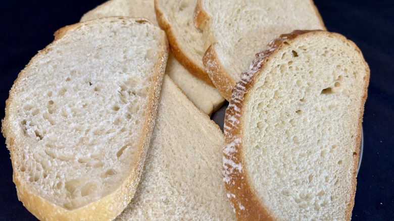 Stacked slices of sourdough bread