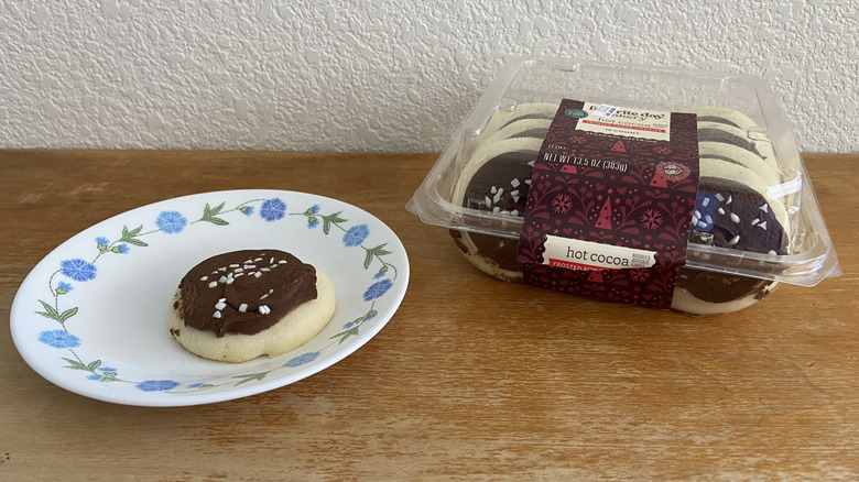 Favorite Day sugar cookie box beside single plated cookie