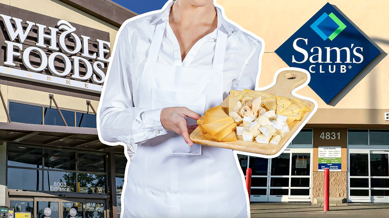 woman with grocery store samples