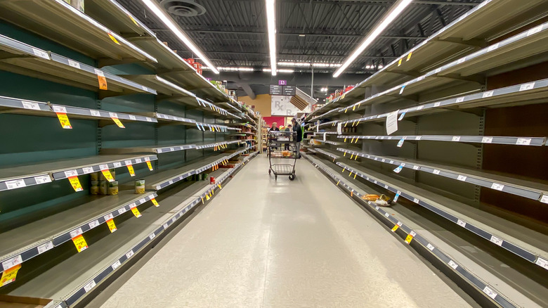 empty grocery store shelves