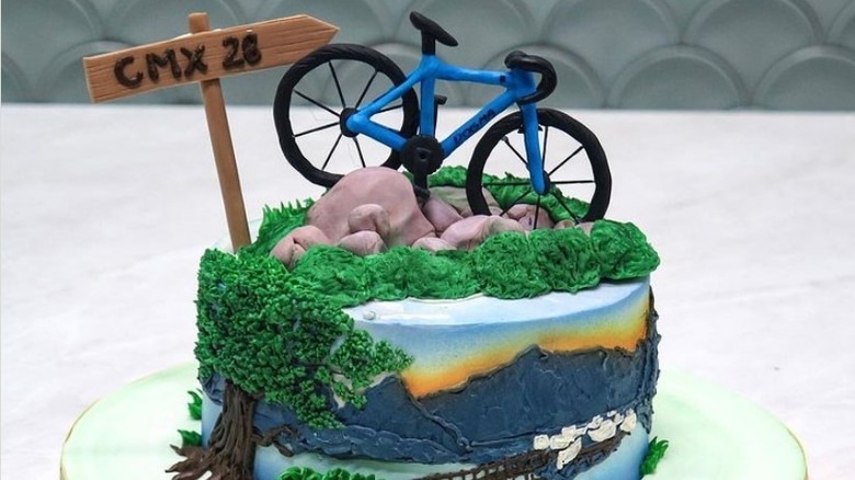 Mountain bike-themed groom's cake