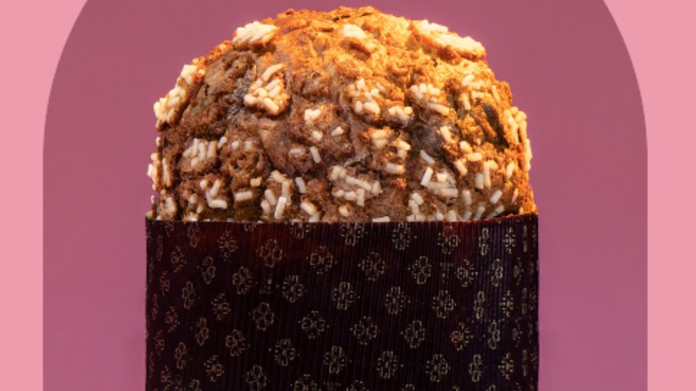 panettone with Gucci logo wrapper