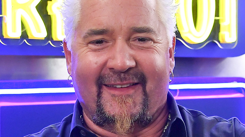 Close up of Guy Fieri with spiked hair