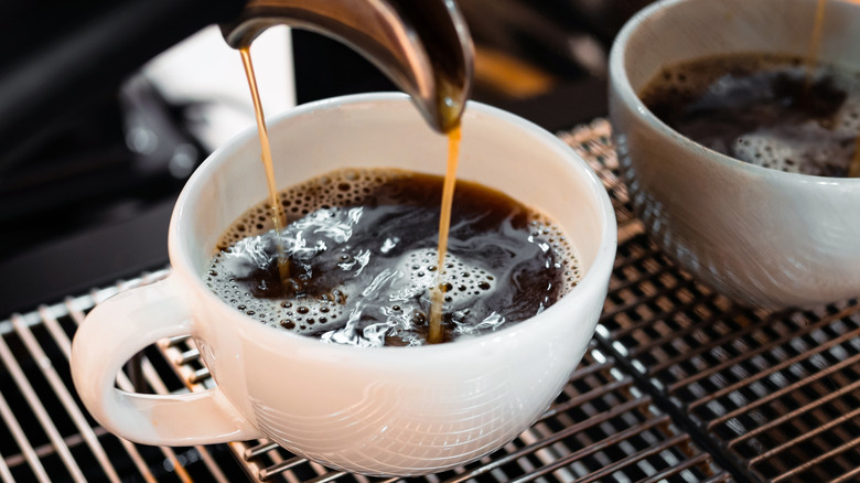 espresso pouring into cup