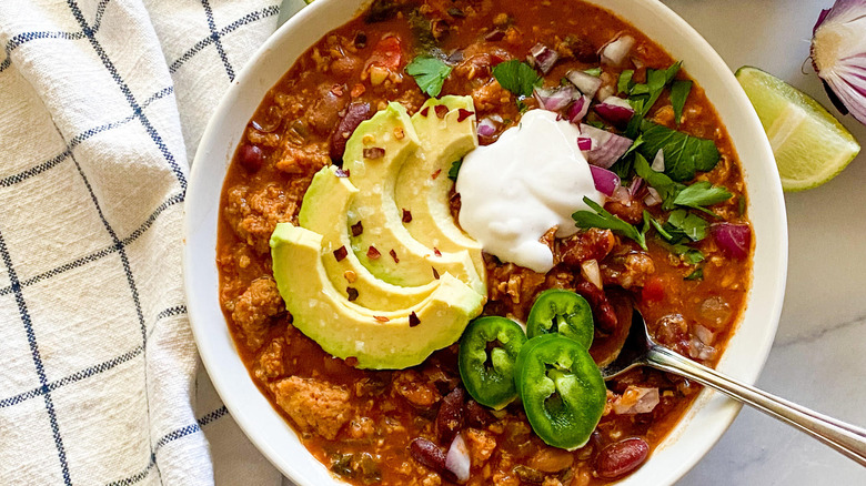 chili in a bowl 