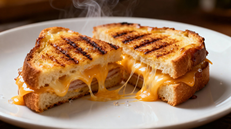 Image of grilled cheese sandwich on plate