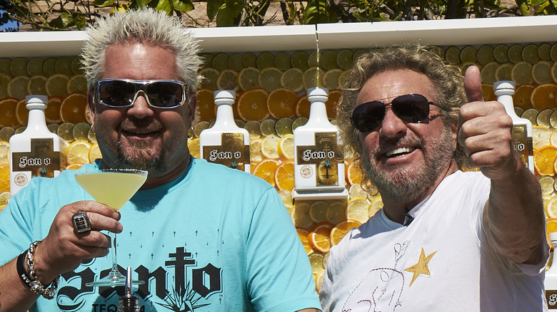 Fieri with margarita and Hagar