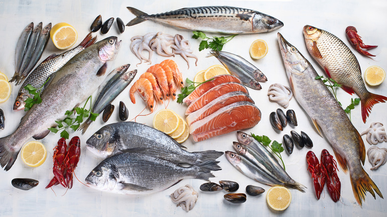 assortment of fresh fish