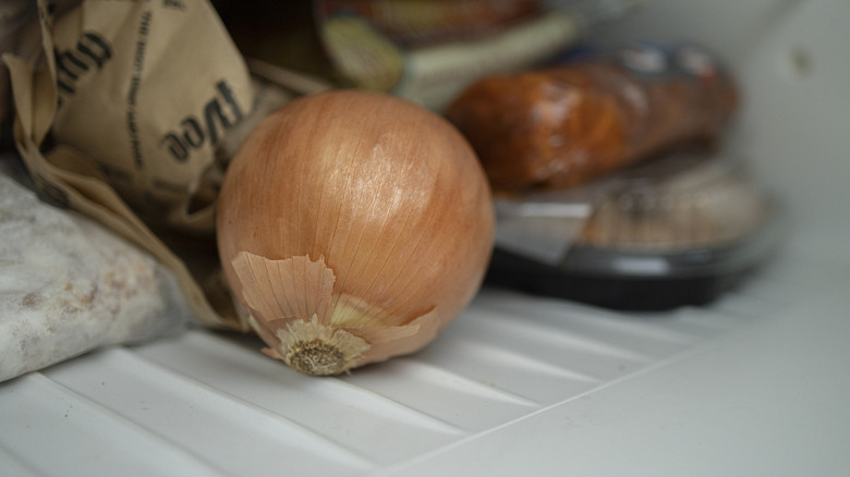 Onion in freezer