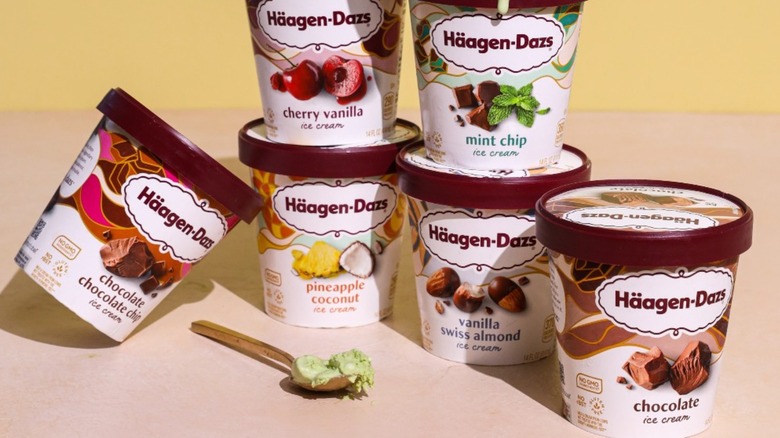 pints of Haagen-Dazs ice cream