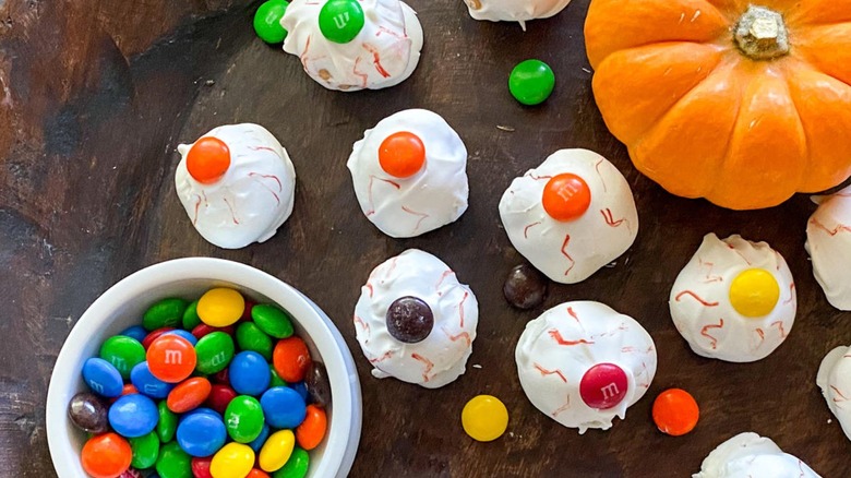 candy eyeballs with M&Ms