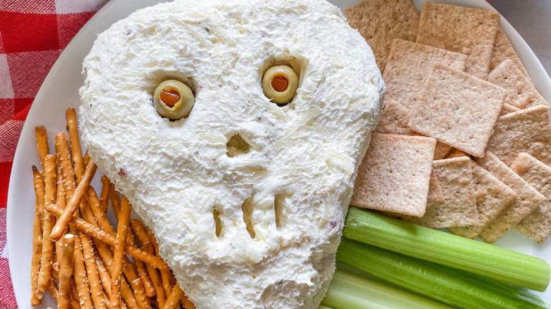 cheese skull on a plate