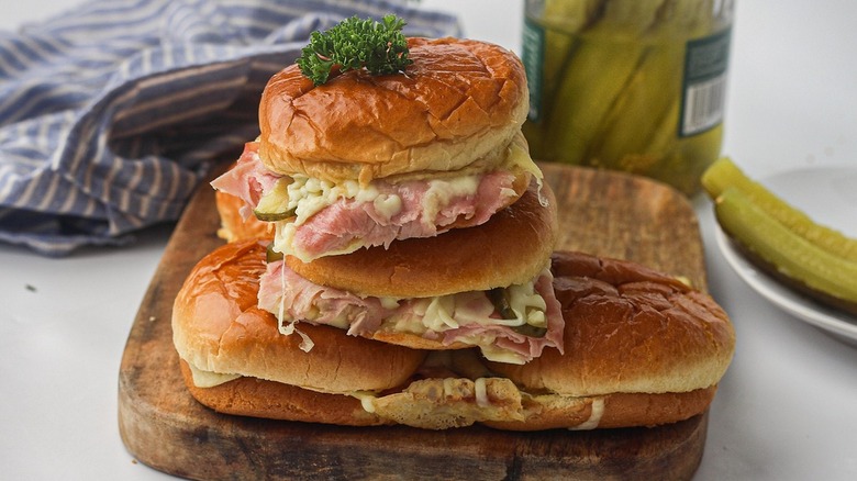 stack of ham sliders