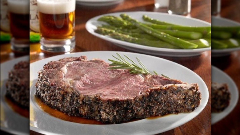 Iron Bridge Inn's prime rib on a plate