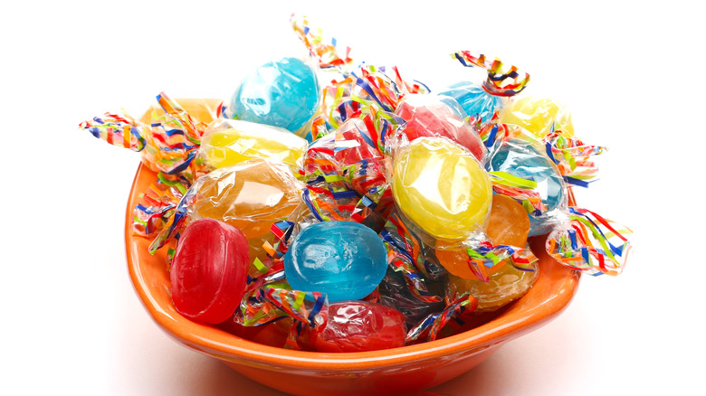 Bowl of assorted candy 