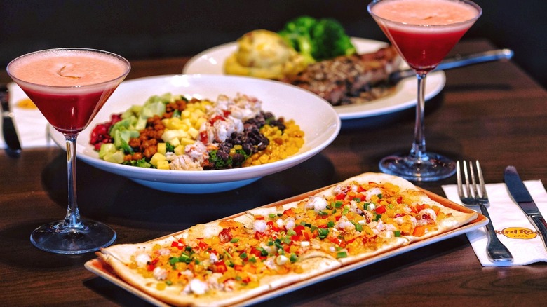 Hard Rock lobster flatbread and salad