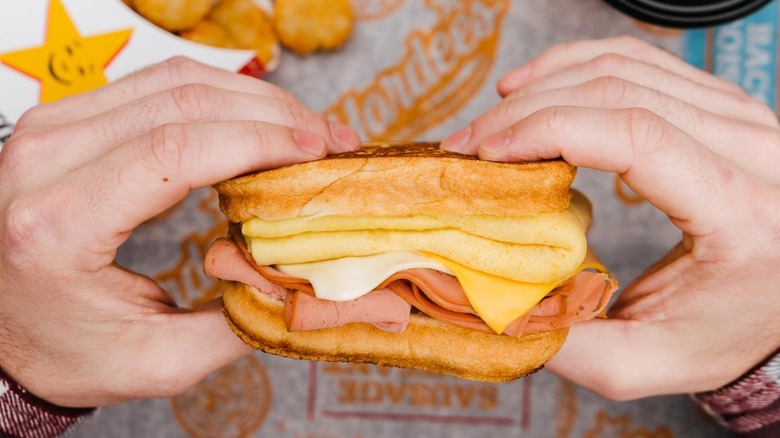 Hardee's fast food breakfast sandwich 