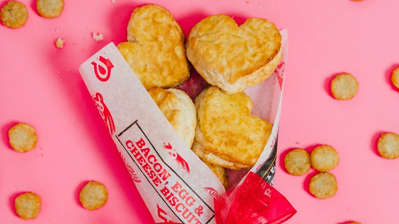 Hardee's heart-shaped biscuit sandwiches 