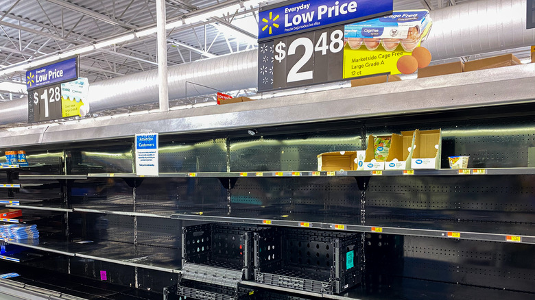 Empty Walmart shelves