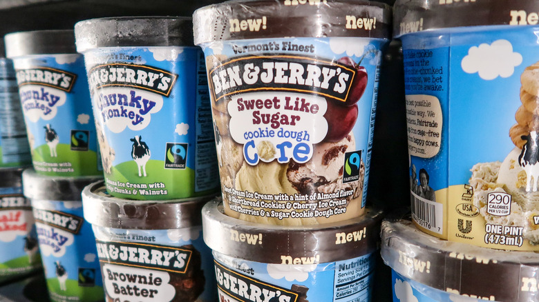 Ben & Jerry's pints in freezer