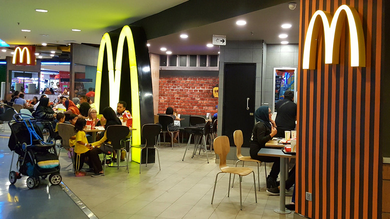 People eating in a McDonald's