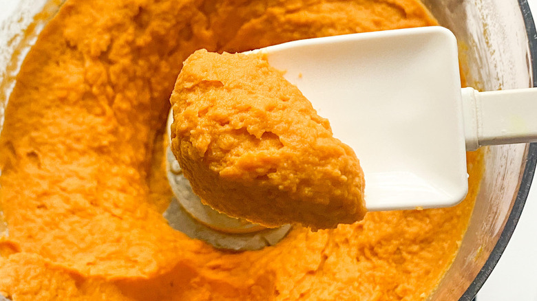 sweet potatoes in food processor