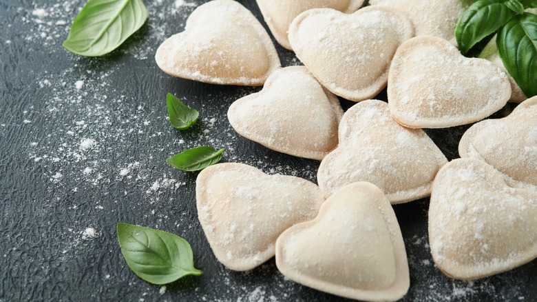 heart-shaped ravioli