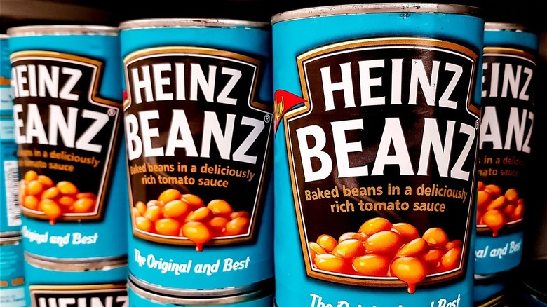 collection of canned Heinz Beanz 
