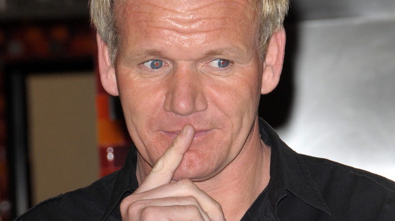 Gordon Ramsay puts finger to lip