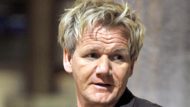 Gordon Ramsay looking annoyed on Hell's Kitchen