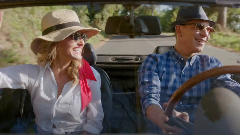 bobby flay car, red convertible