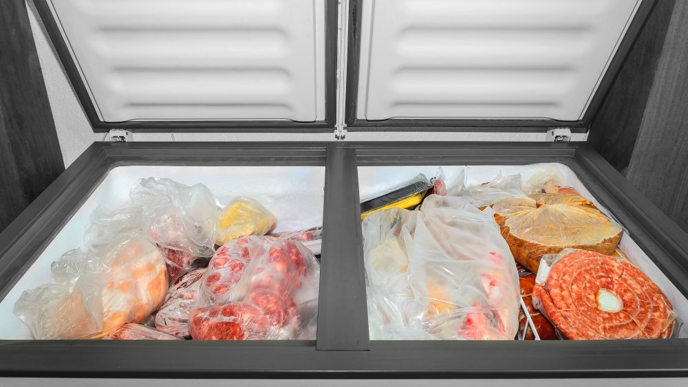 Freezer full of food