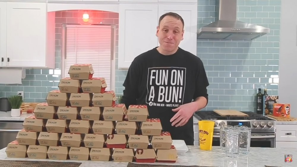 Joey Chestnut with Big Macs