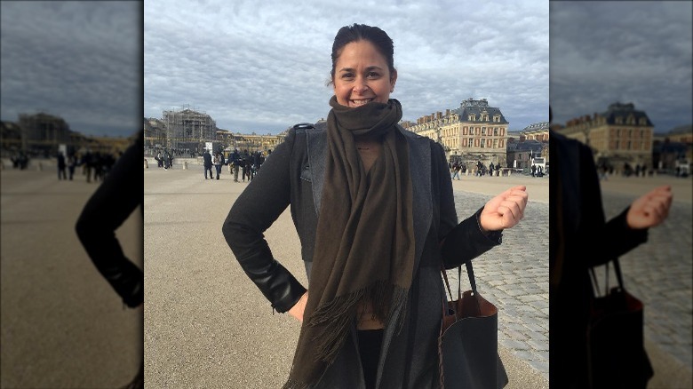 Antonia Lofaso posing in scarf