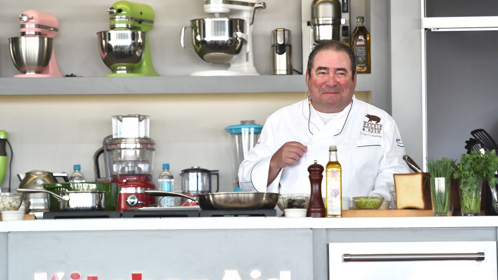 Emeril Lagasse giving a cooking class