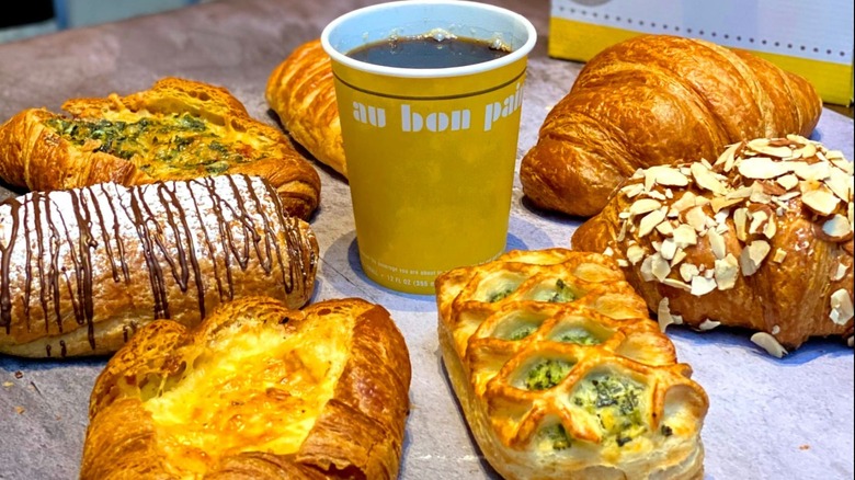 Baked goods and coffee at au bon pain