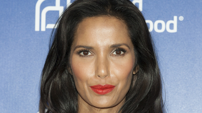 Padma Lakshmi in red lipstick