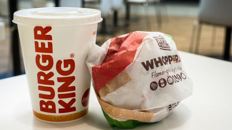 Burger King Whopper and drink