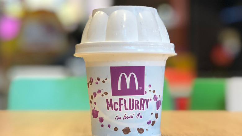 McFlurry cup on table