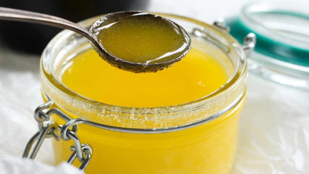 clarified butter in jar