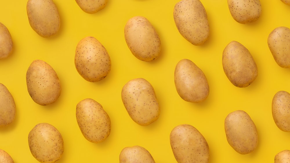 potatoes on a yellow background