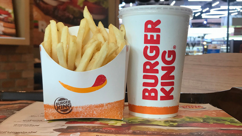 Burger King fries and drink