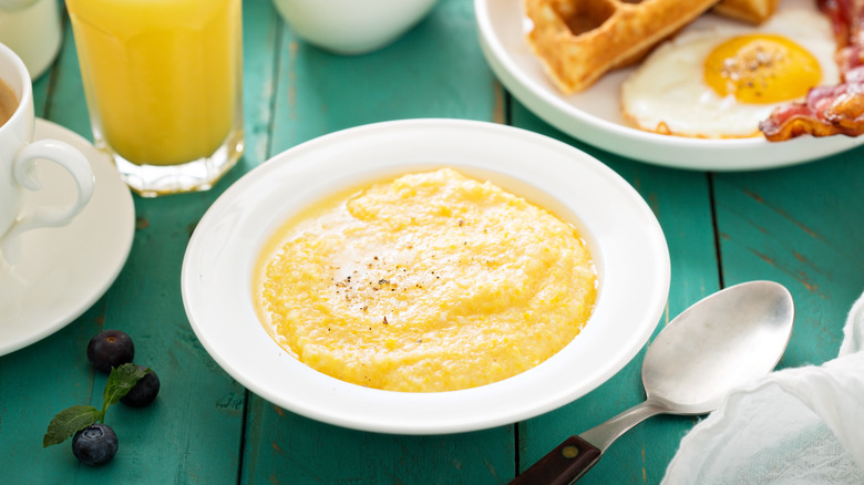 Grits in a bowl