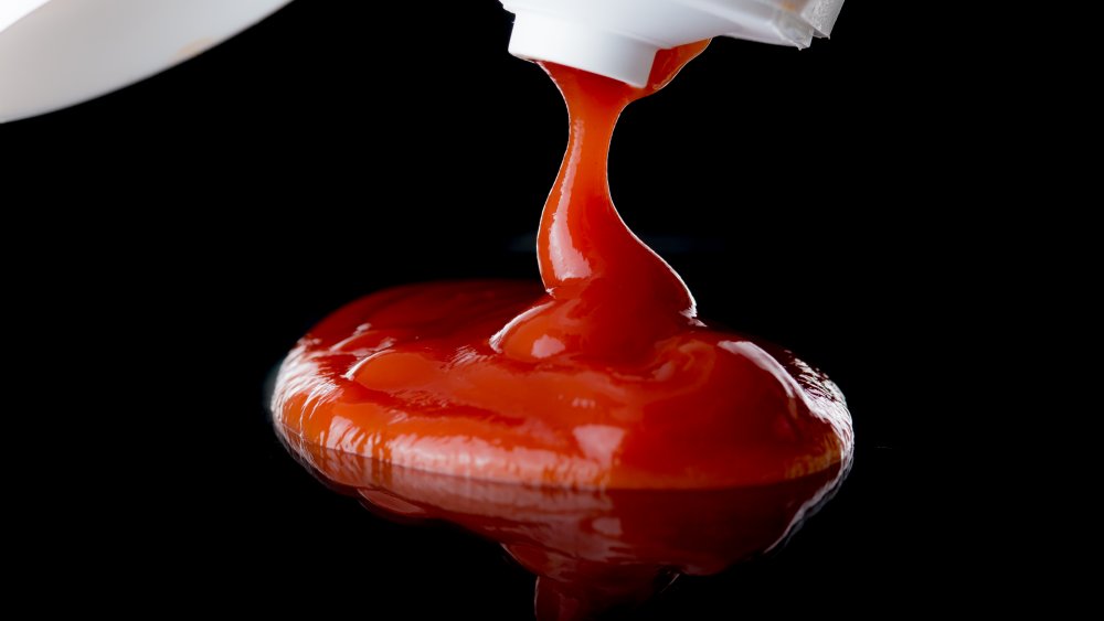 Ketchup squirting from bottle