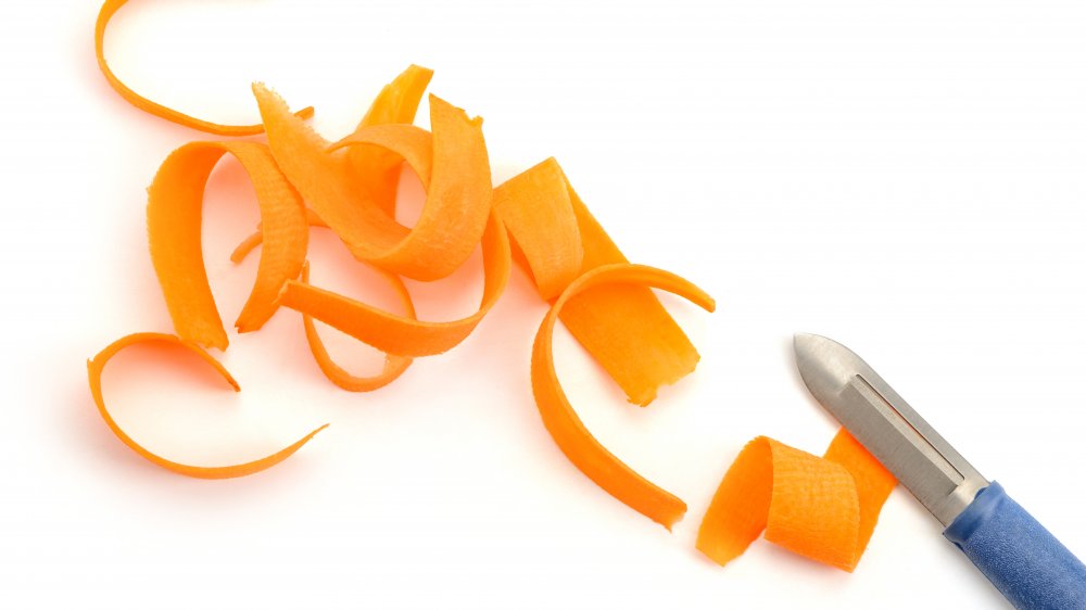 carrot shavings and peeler