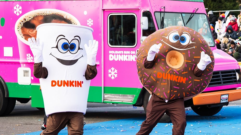 Dunkin Donuts coffee and donut mascots