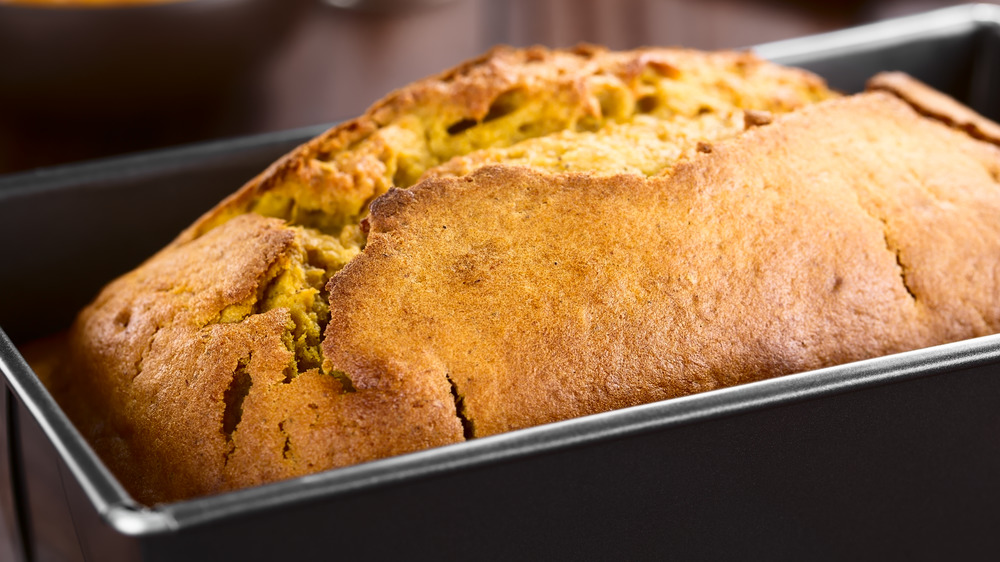 Pumpkin bread in pan