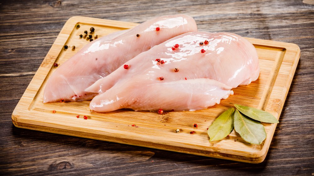 Raw chicken breasts